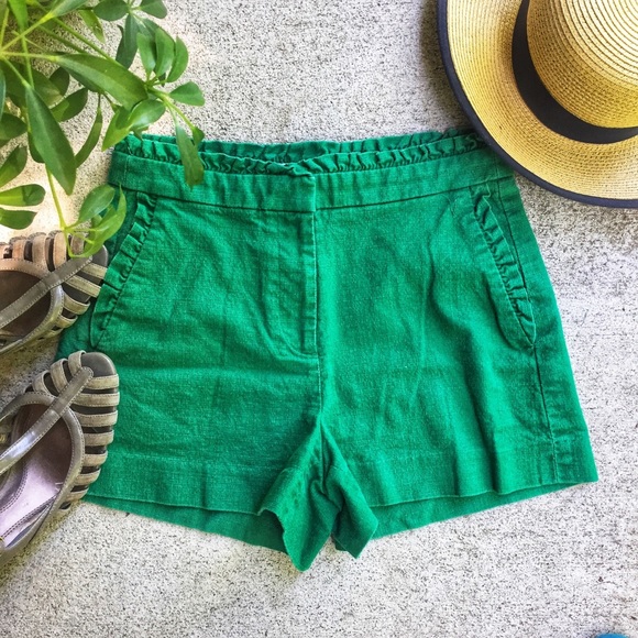 j crew green shorts